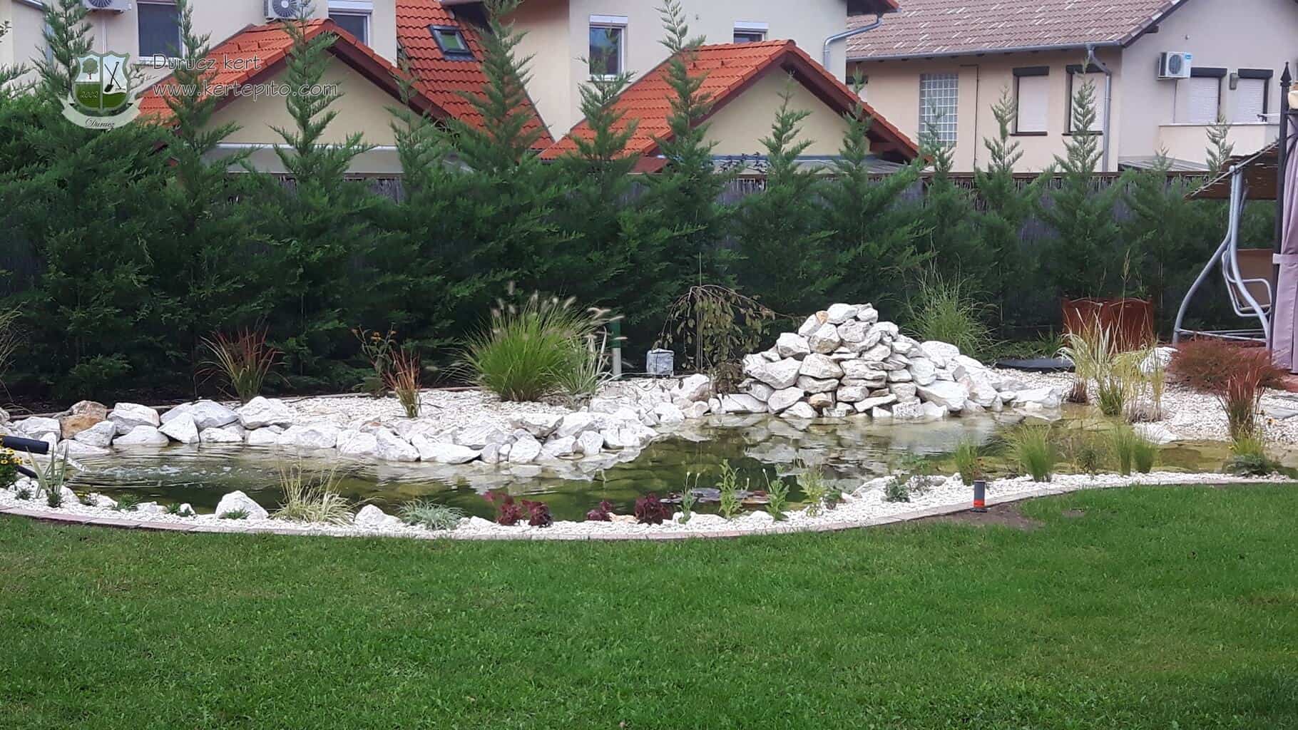 Kerti tó és növények telepítése, gondozása, profi kertépítési szolgáltatás.